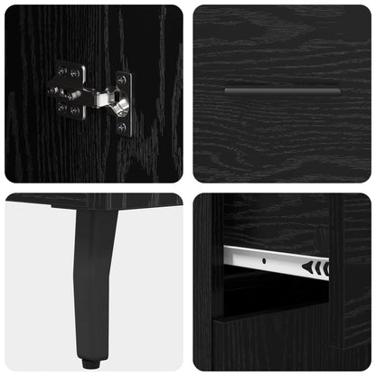 Sideboard Black Oak 69.5 x 34 x 90 cm Engineered Wood