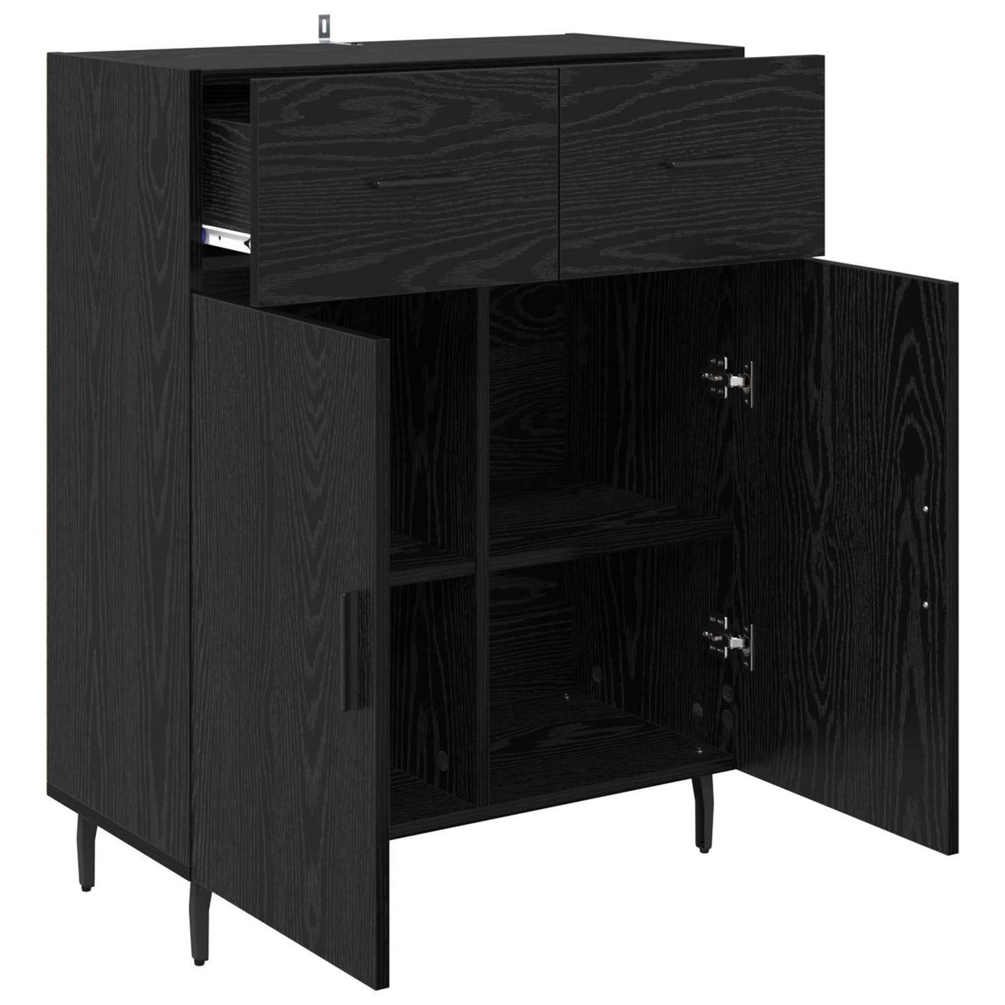 Sideboard Black Oak 69.5 x 34 x 90 cm Engineered Wood