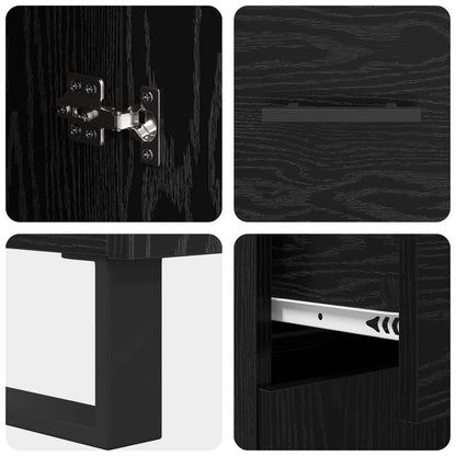 Sideboard Black Oak 69.5 x 34 x 90 cm Engineered Wood