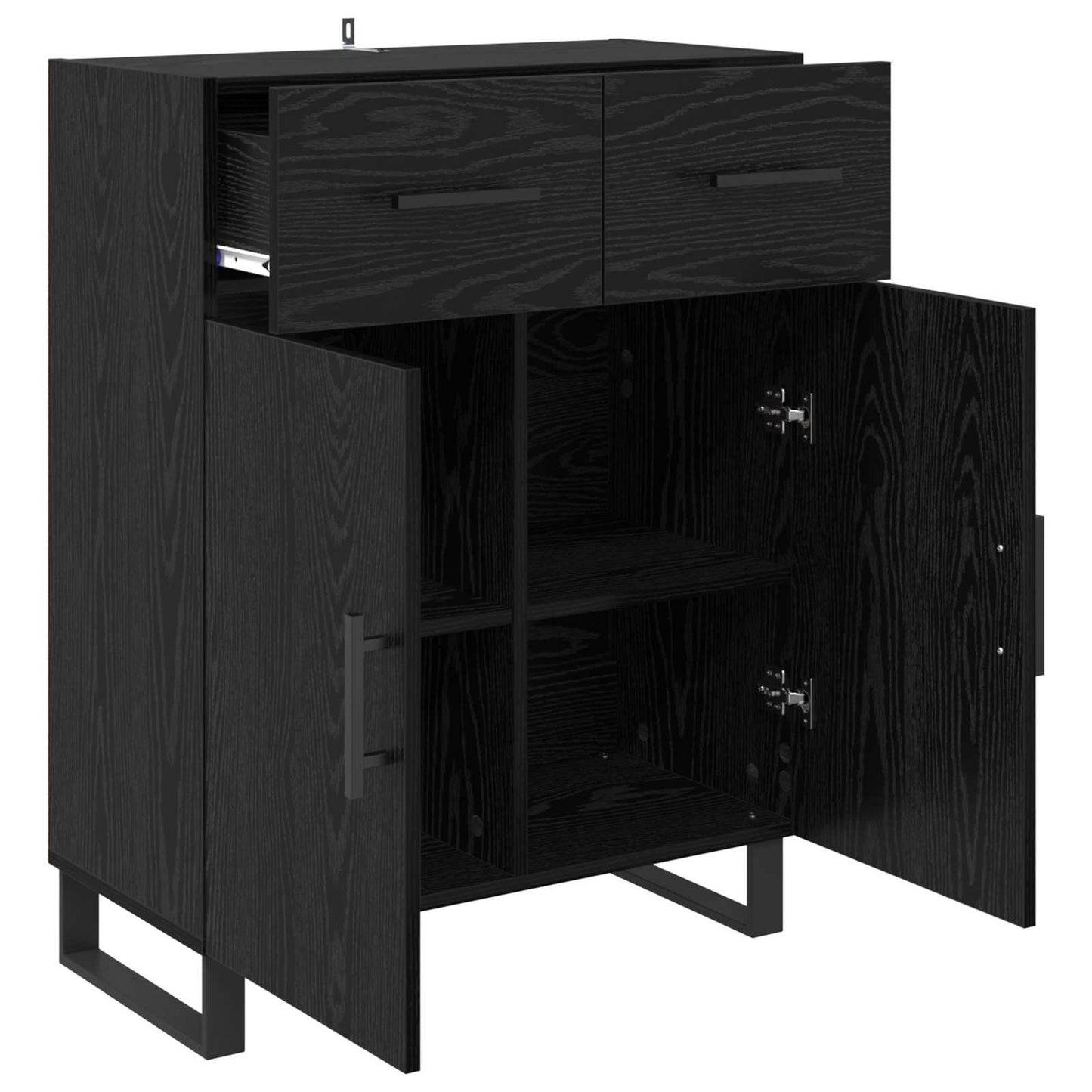 Sideboard Black Oak 69.5 x 34 x 90 cm Engineered Wood