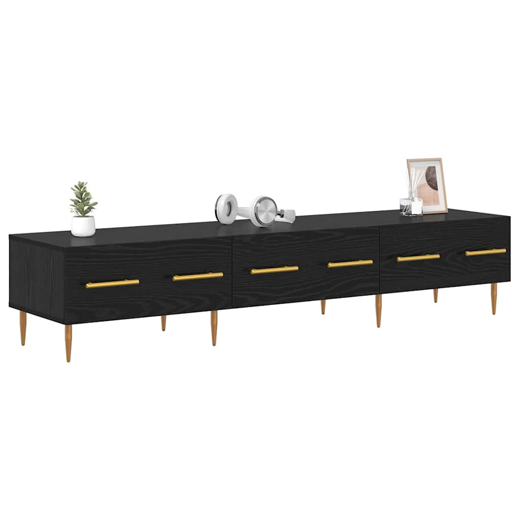 TV Cabinet Black Oak 150 x 36 x 30 cm Engineered Wood