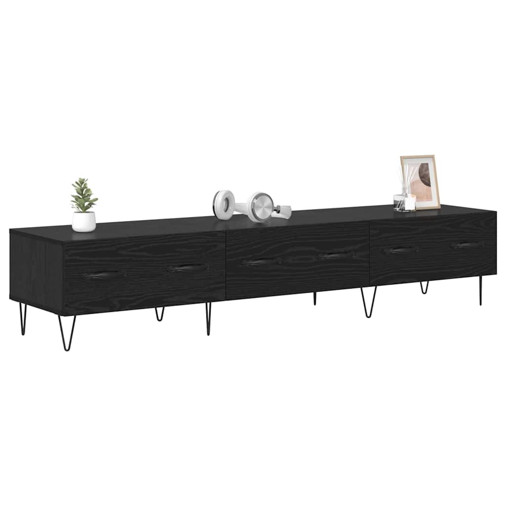 TV Cabinet Black oak 150 x 36 x 30 cm Engineered wood