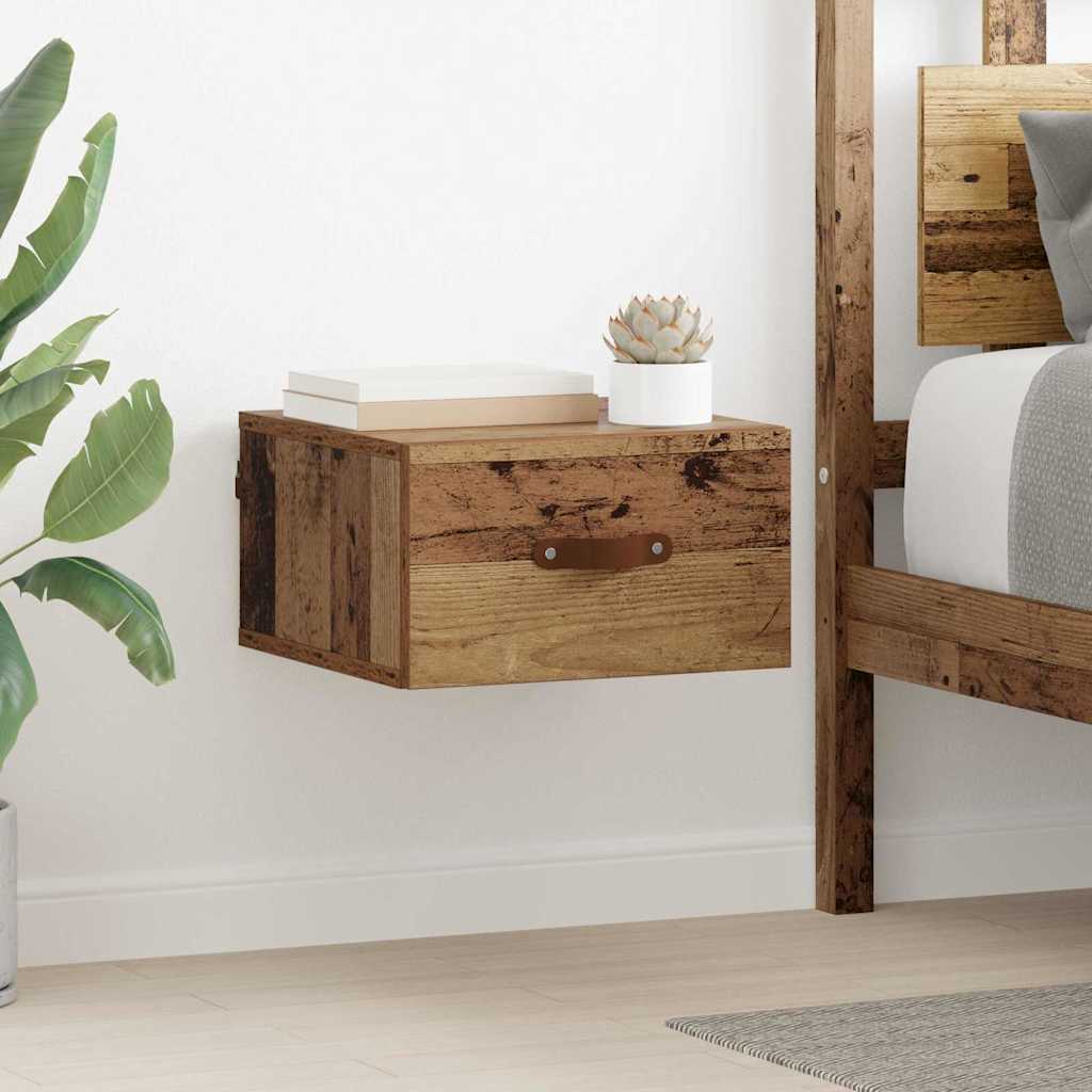 Wall-mounted Bedside Cabinet Old Wood 35 x 35 x 20 cm