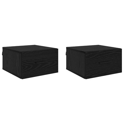Bedside Cabinet 2 pcs Black oak 35 x 35 x 20 cm Engineered wood