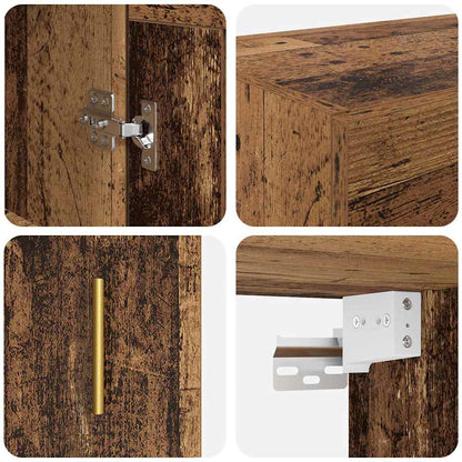 Wall Mounted Cabinet Old Wood 69.5 x 34 x 90 cm Engineered Wood