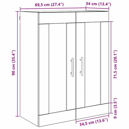 Wall Mounted Cabinet Old Wood 69.5 x 34 x 90 cm Engineered Wood