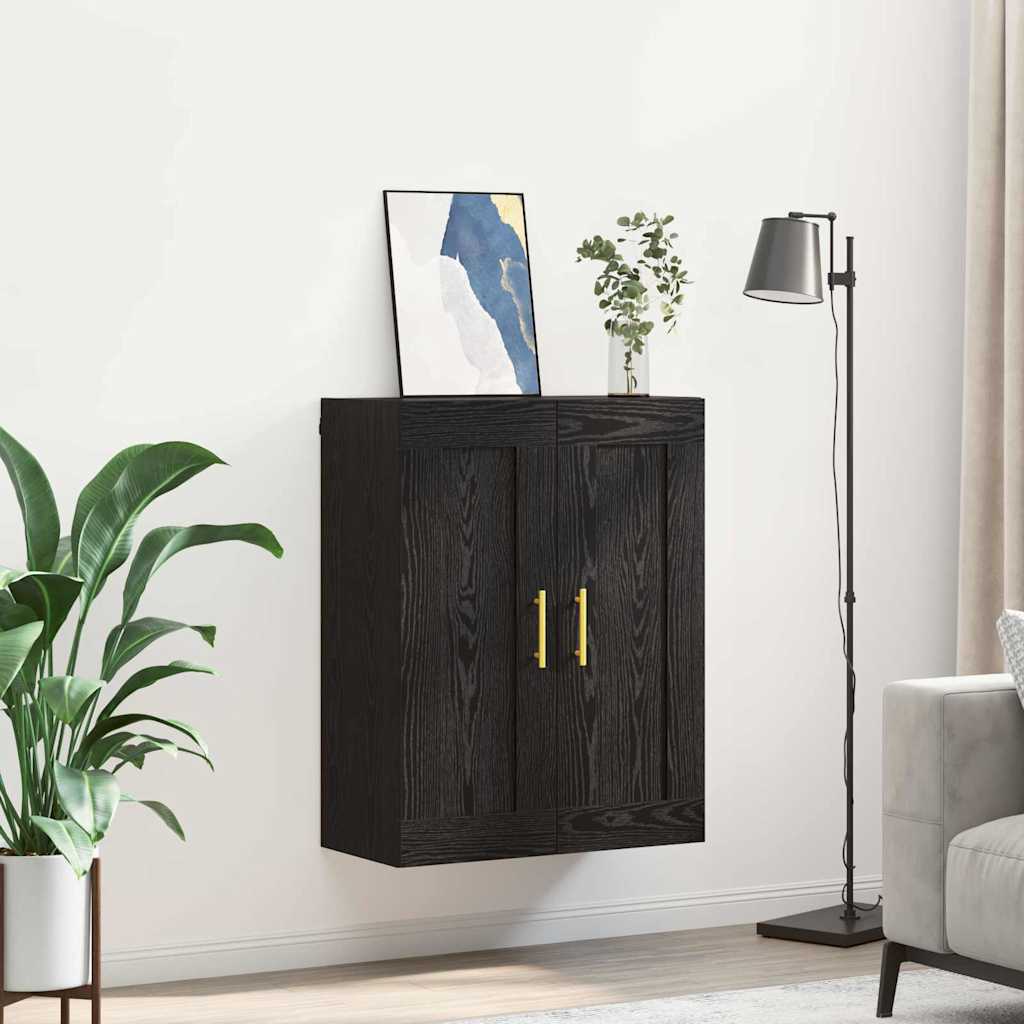 Wall Mounted Cabinet Black Oak 69.5 x 34 x 90 cm
