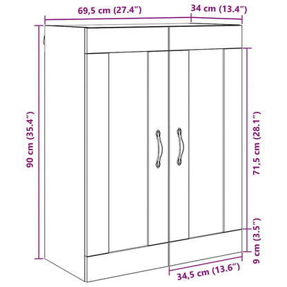 Wall Mounted Cabinet Old Wood 69.5 x 34 x 90 cm Engineered Wood