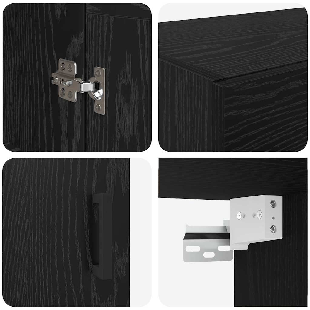 Wall Mounted Cabinet Black Oak 69.5 x 34 x 90 cm