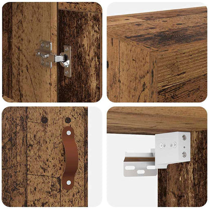 Wall Mounted Cabinet Old Wood 34.5 x 34 x 90 cm Engineered Wood