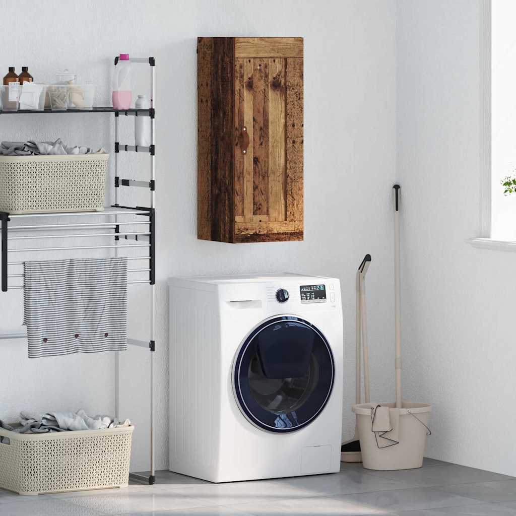 Wall Mounted Cabinet Old Wood 34.5 x 34 x 90 cm Engineered Wood