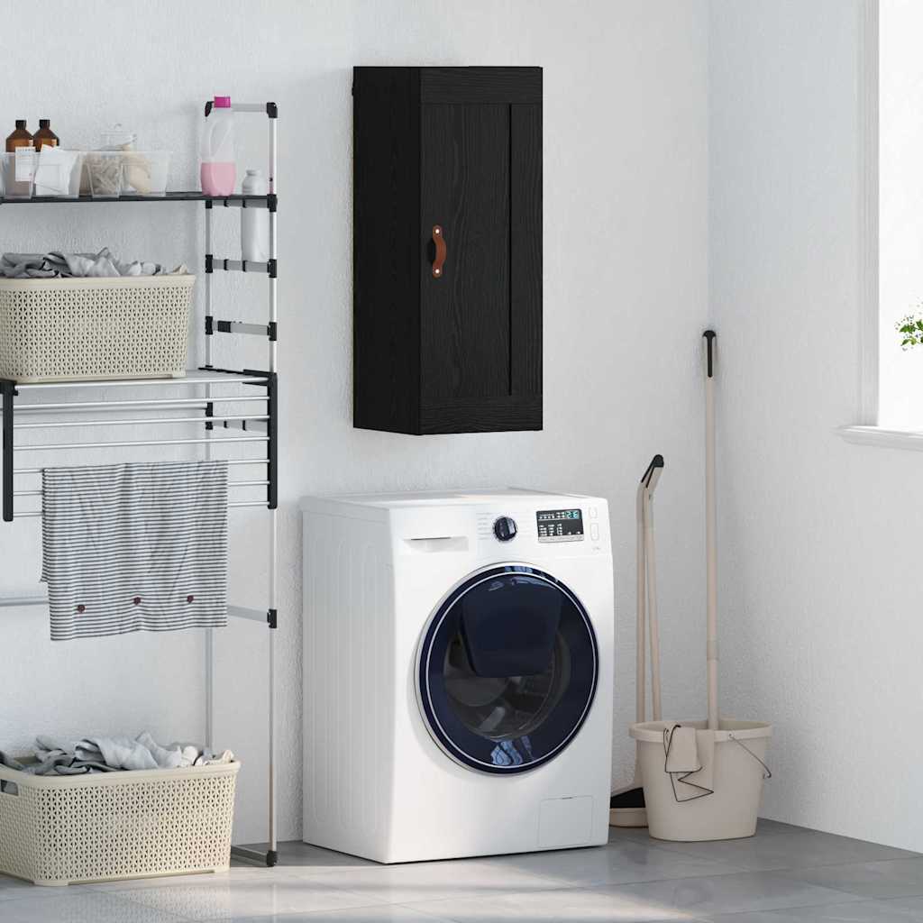 Wall Mounted Cabinet Black Oak 34.5 x 34 x 90 cm
