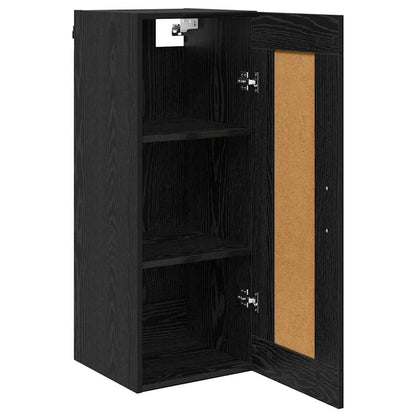 Wall Mounted Cabinet Black Oak 34.5 x 34 x 90 cm