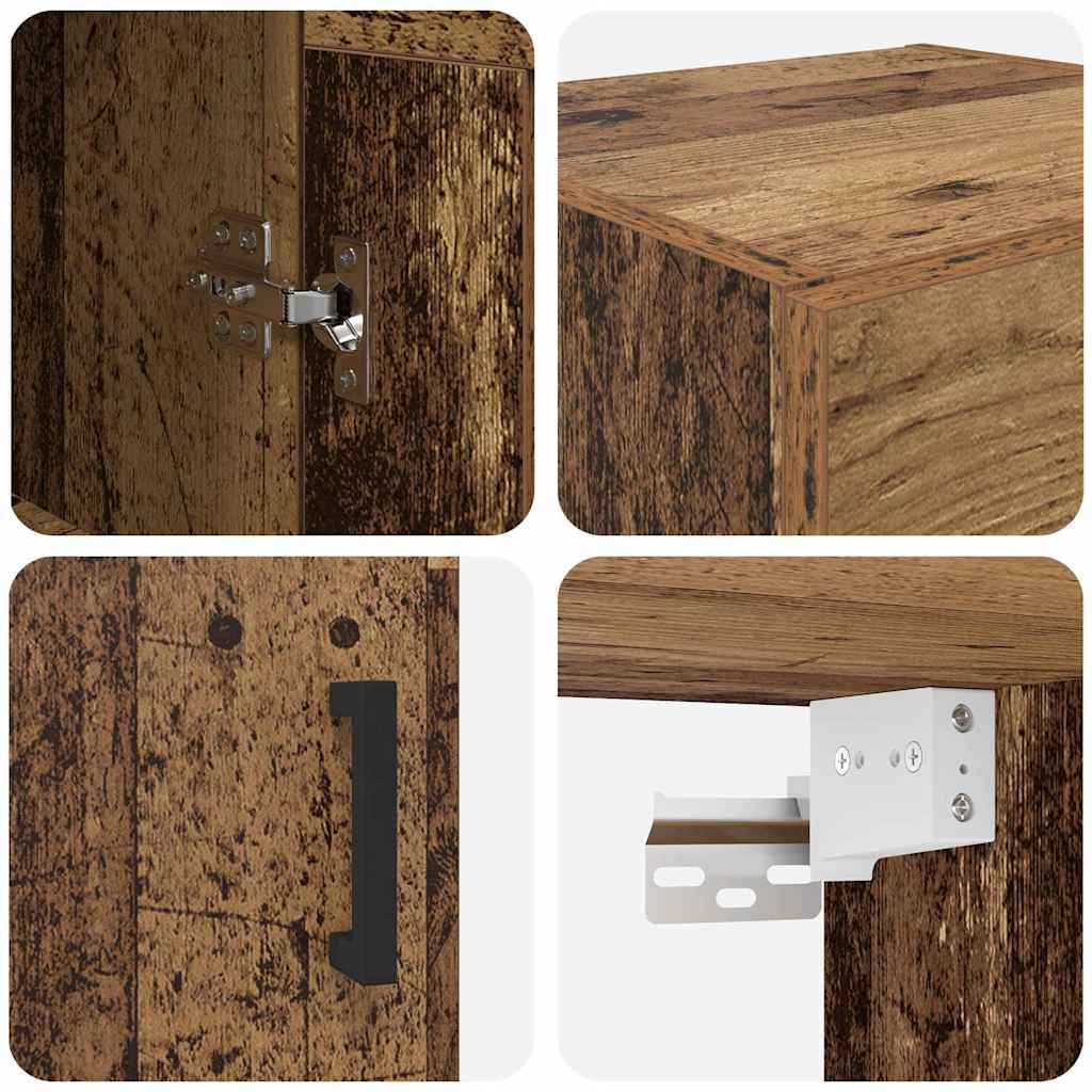 Wall Mounted Cabinet Old Wood 34.5 x 34 x 90 cm Engineered Wood