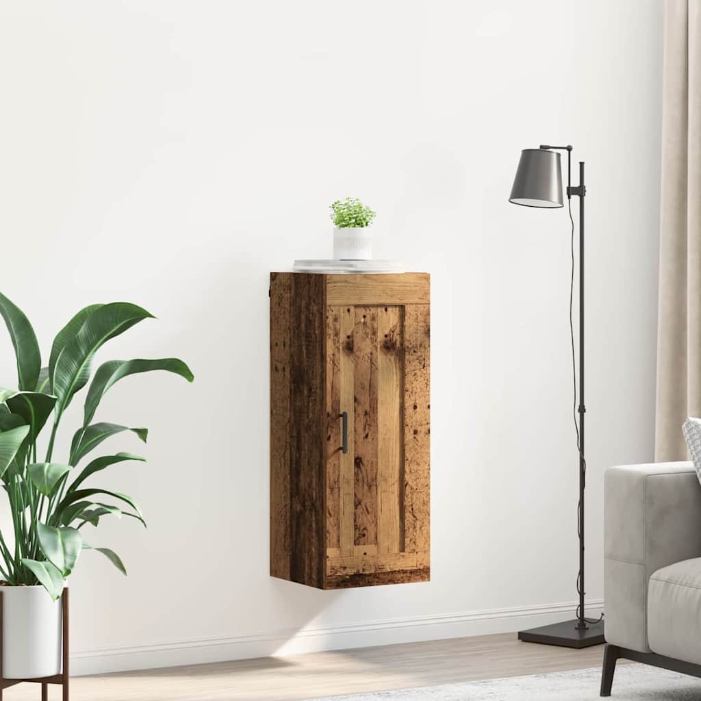 Wall Mounted Cabinet Old Wood 34.5 x 34 x 90 cm Engineered Wood