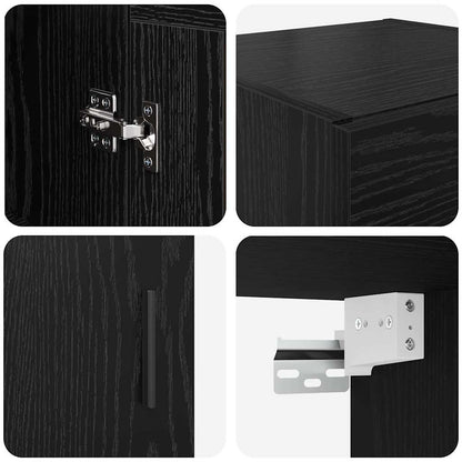 Wall Mounted Cabinet Black Oak 34.5 x 34 x 90 cm