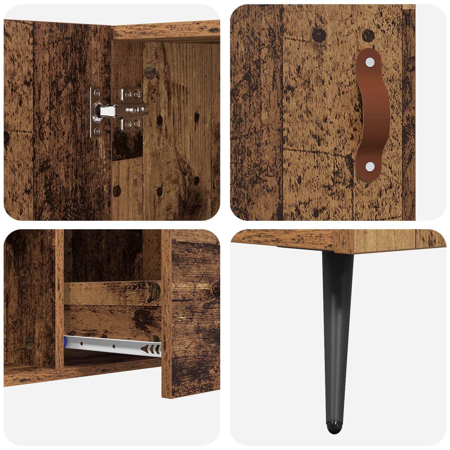 Sideboard with Drawer Old Wood 100 x 36 x 60 cm Engineered Wood