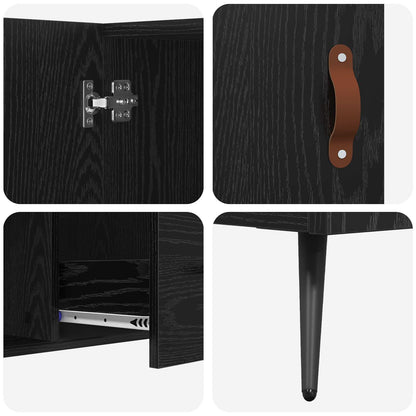 Sideboard Black Oak 100 x 36 x 60 cm Engineered Wood