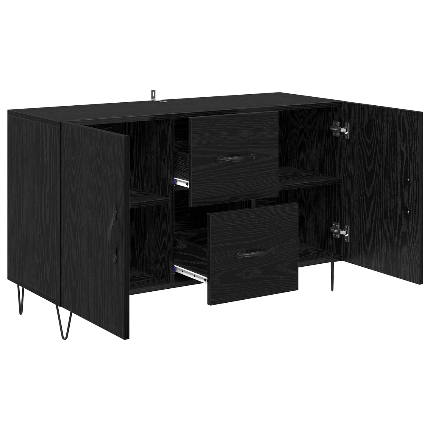 Sideboard Black Oak 100 x 36 x 60 cm Engineered Wood