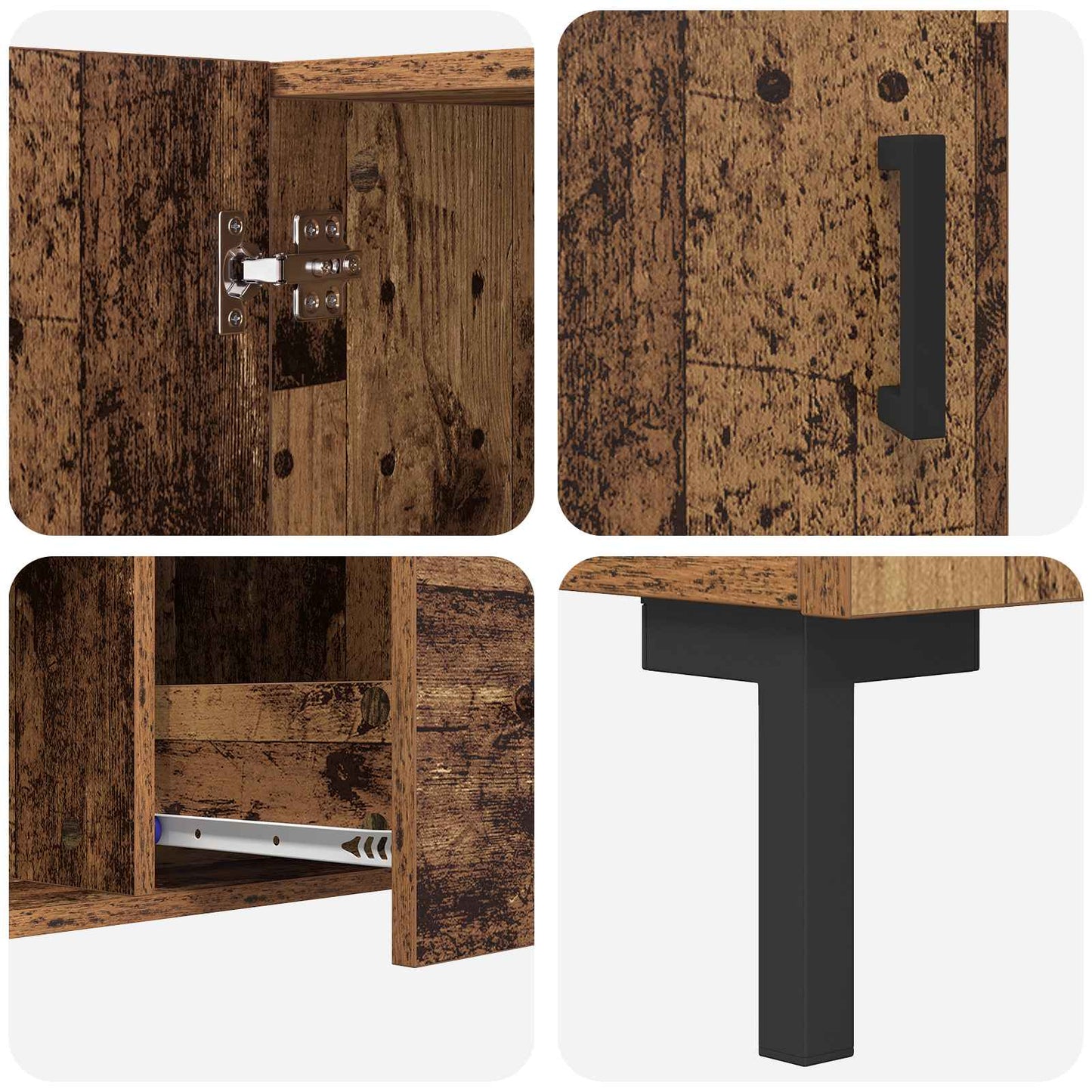 Sideboard with Drawer Old Wood 100 x 36 x 60 cm Engineered Wood