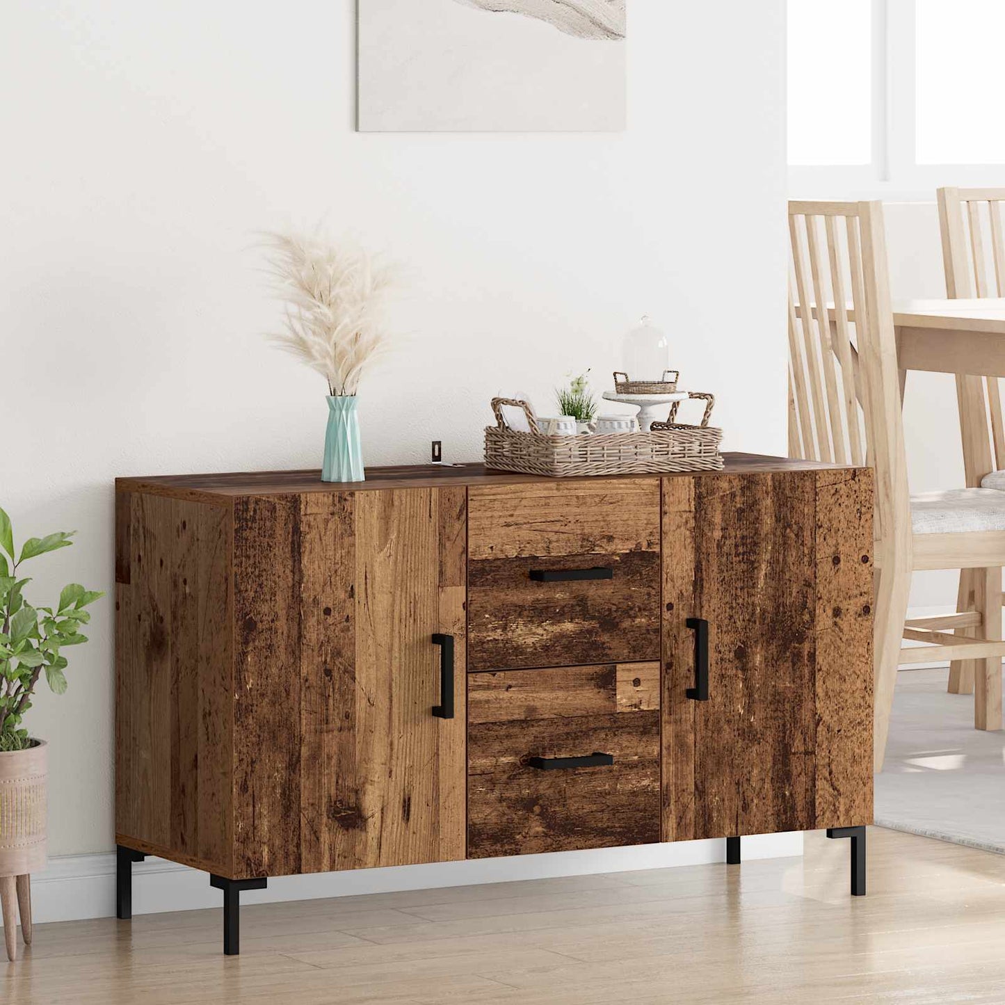 Sideboard with Drawer Old Wood 100 x 36 x 60 cm Engineered Wood