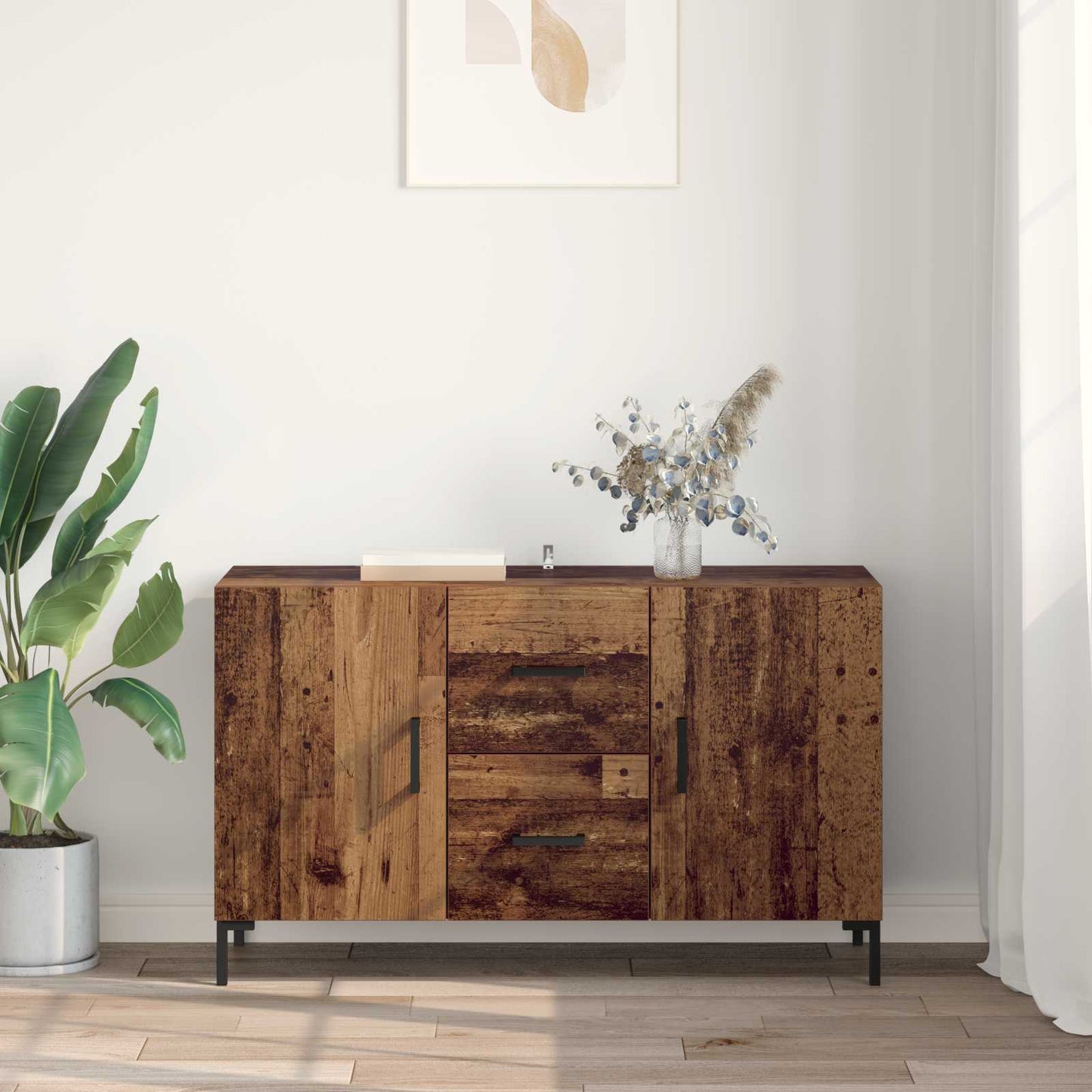 Sideboard with Drawer Old Wood 100 x 36 x 60 cm Engineered Wood