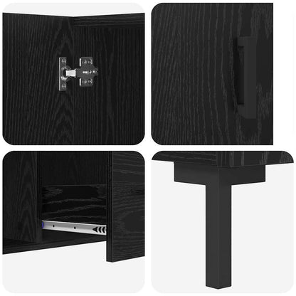 Sideboard Black Oak 100 x 36 x 60 cm Engineered Wood