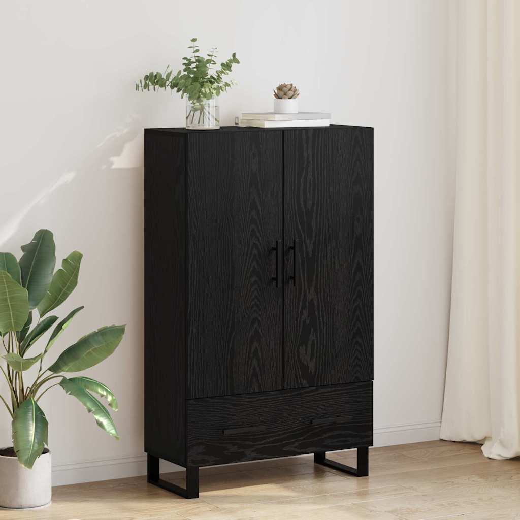 Highboard Black Oak 69.5 x 30 x 115 cm Engineered Wood