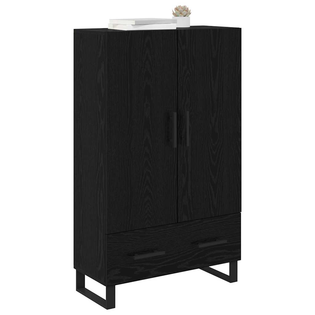 Highboard Black Oak 69.5 x 30 x 115 cm Engineered Wood