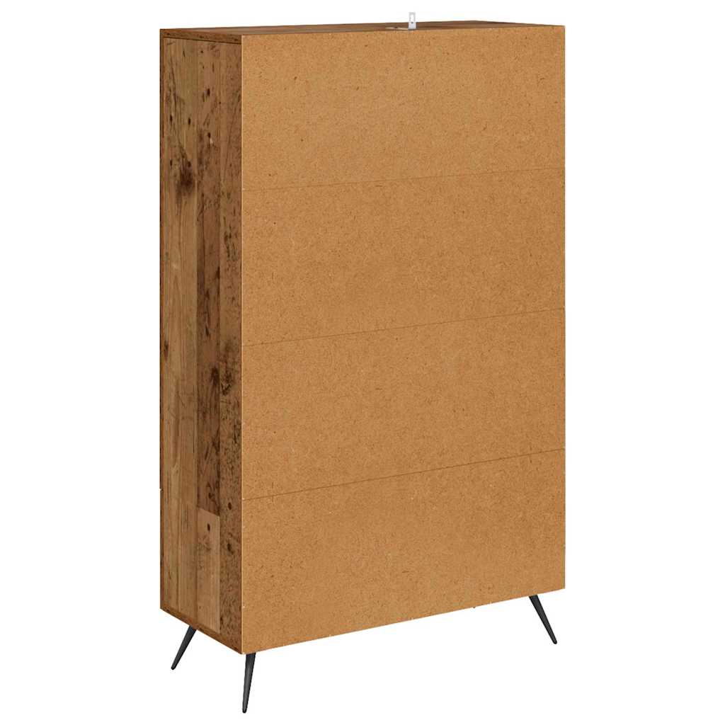 Highboard Old Wood 69.5 x 31 x 115 cm Engineered Wood and Glass