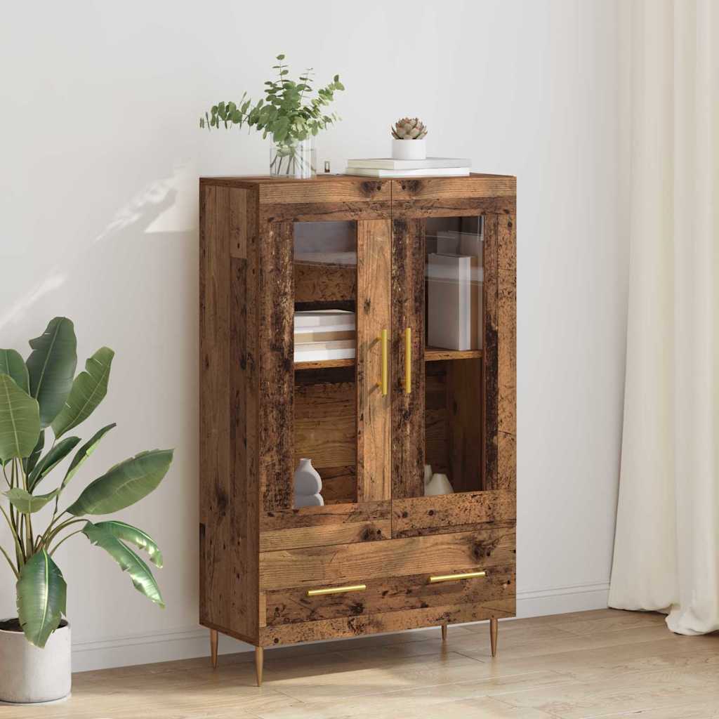 Highboard Old Wood 69.5 x 31 x 115 cm Engineered Wood and Glass