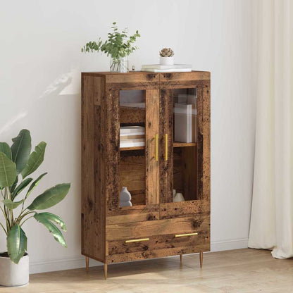 Highboard Old Wood 69.5 x 31 x 115 cm Engineered Wood and Glass
