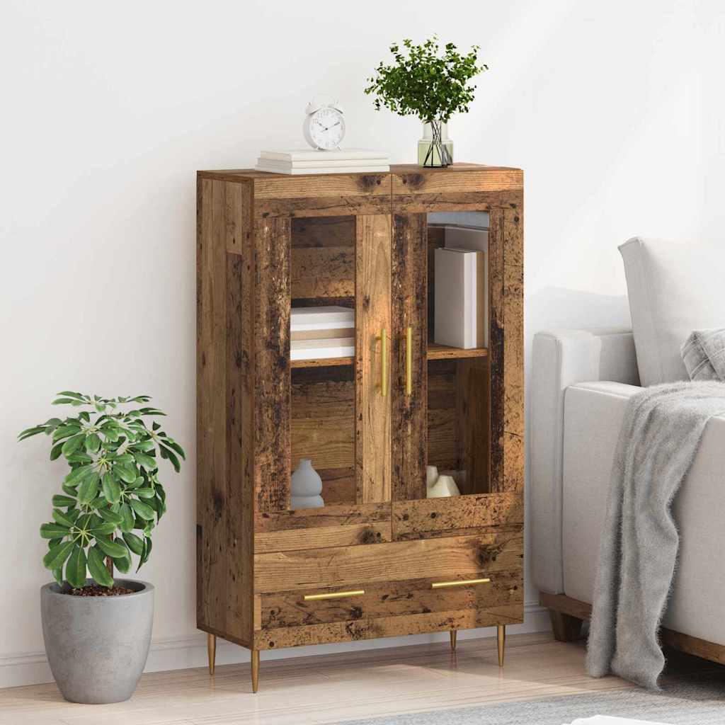 Highboard Old Wood 69.5 x 31 x 115 cm Engineered Wood and Glass