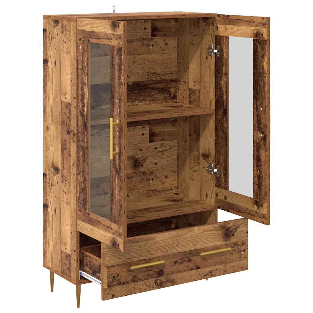 Highboard Old Wood 69.5 x 31 x 115 cm Engineered Wood and Glass