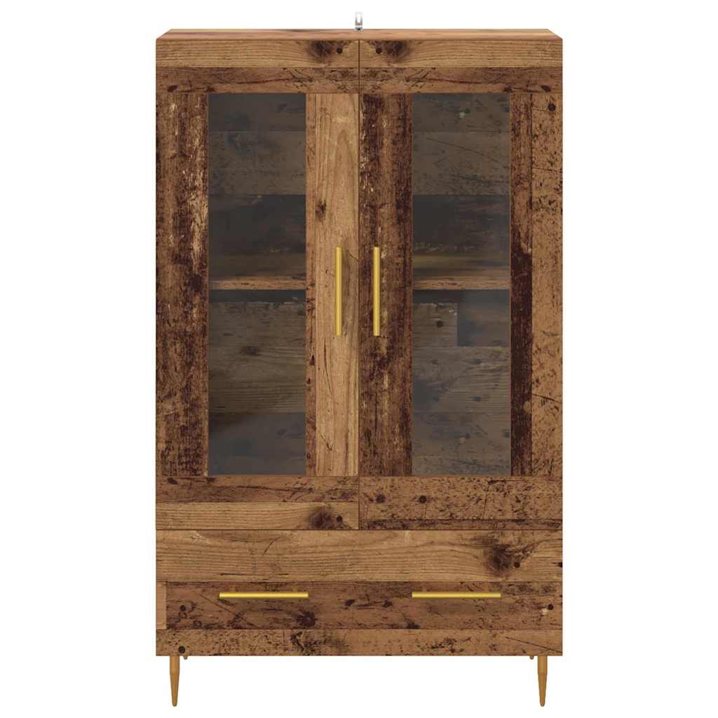 Highboard Old Wood 69.5 x 31 x 115 cm Engineered Wood and Glass