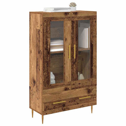 Highboard Old Wood 69.5 x 31 x 115 cm Engineered Wood and Glass