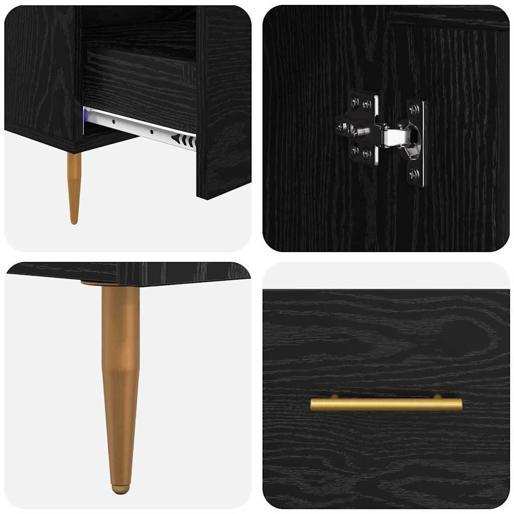 Highboard with Drawer Black Oak 69.5 x 31 x 115 cm