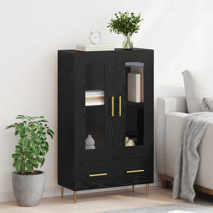 Highboard with Drawer Black Oak 69.5 x 31 x 115 cm