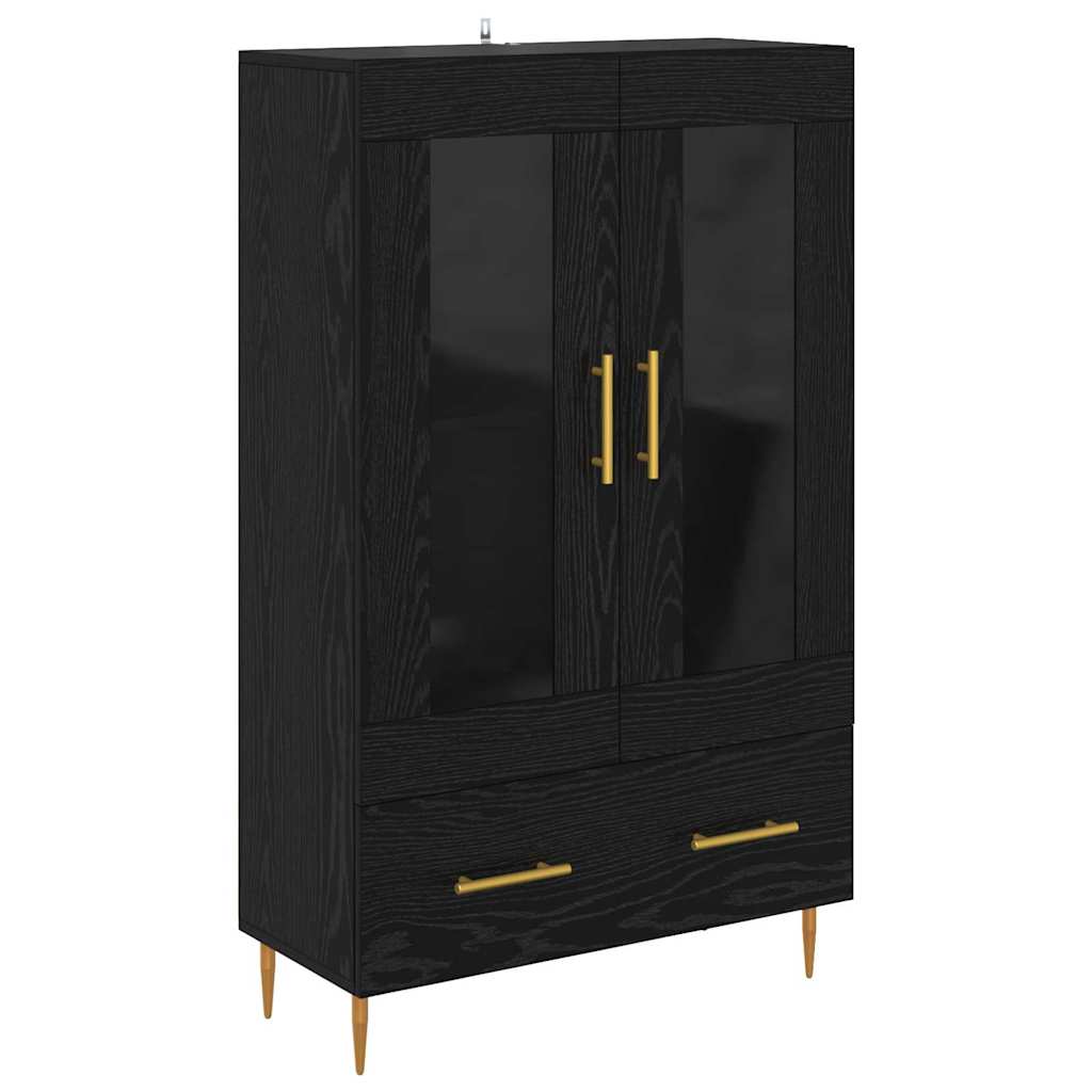 Highboard with Drawer Black Oak 69.5 x 31 x 115 cm