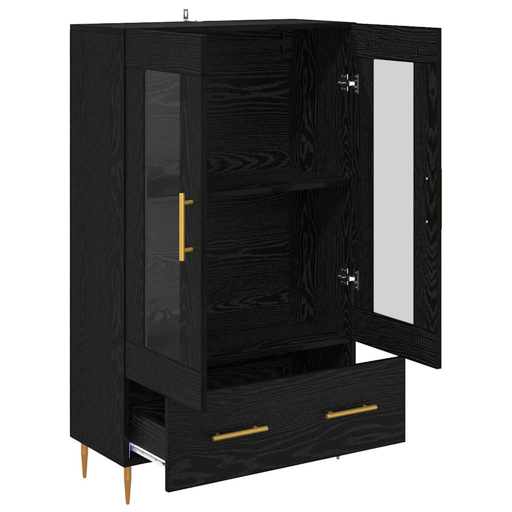 Highboard with Drawer Black Oak 69.5 x 31 x 115 cm