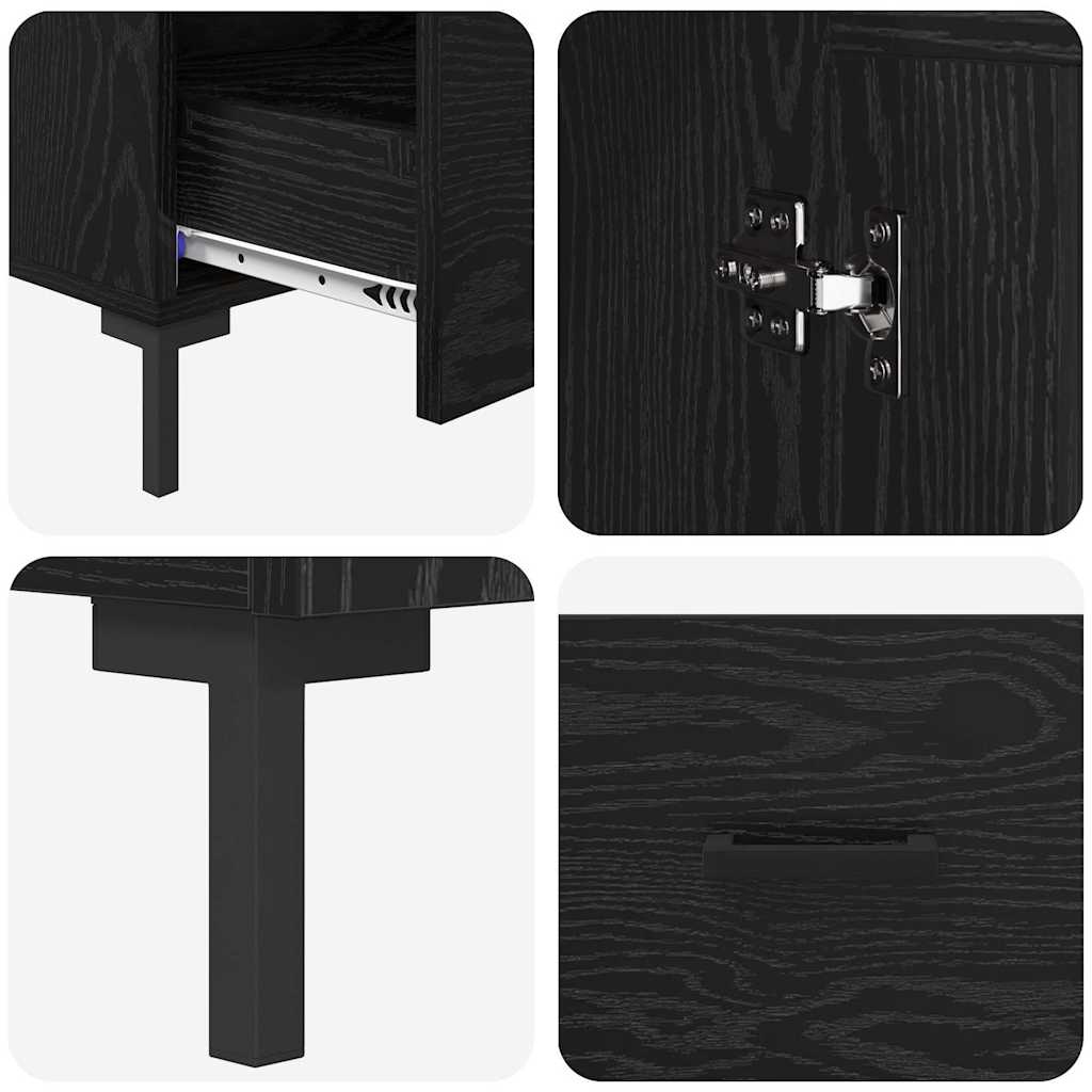 Highboard Black Oak 69.5 x 31 x 115 cm Engineered Wood