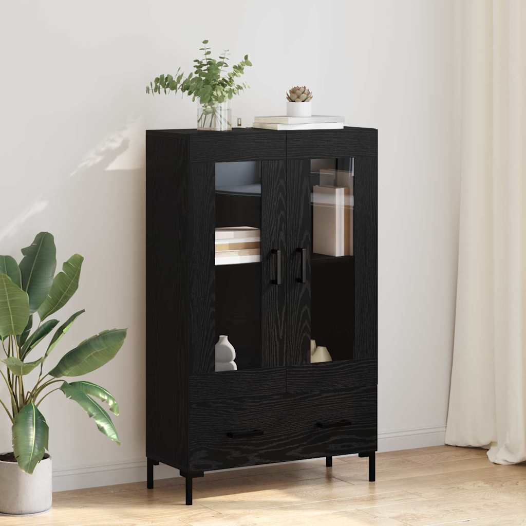 Highboard Black Oak 69.5 x 31 x 115 cm Engineered Wood
