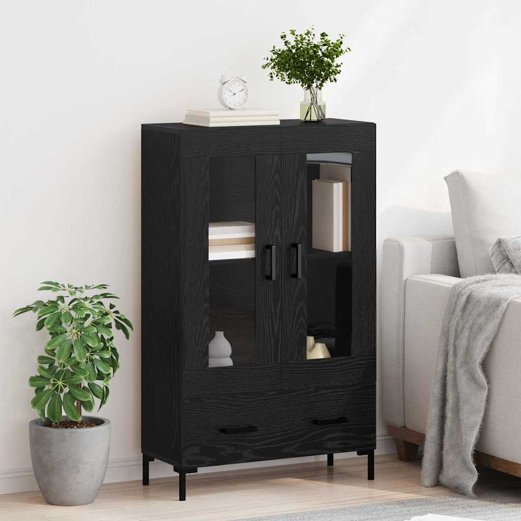 Highboard Black Oak 69.5 x 31 x 115 cm Engineered Wood