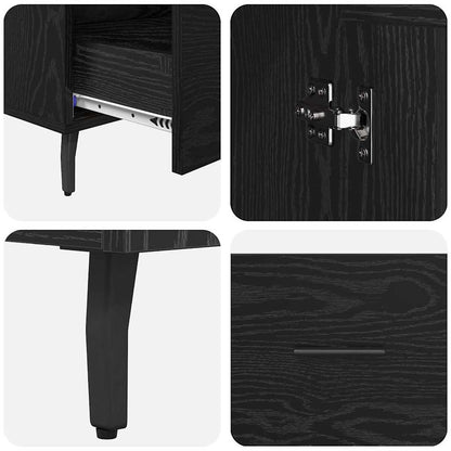 Highboard Black Oak 69.5 x 31 x 115 cm Engineered Wood