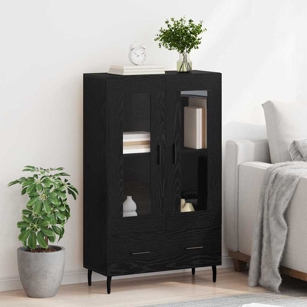 Highboard Black Oak 69.5 x 31 x 115 cm Engineered Wood