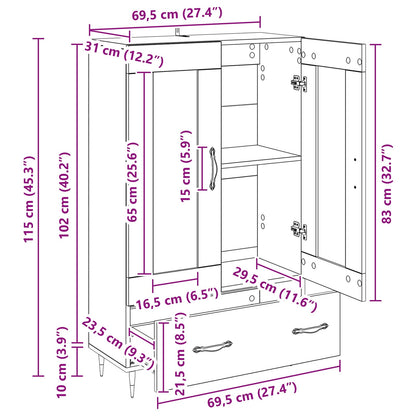 Highboard Old Wood 69.5 x 31 x 115 cm Engineered Wood