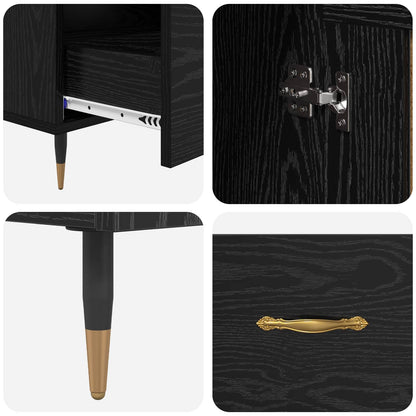 Highboard Black Oak 69.5 x 31 x 115 cm Engineered Wood