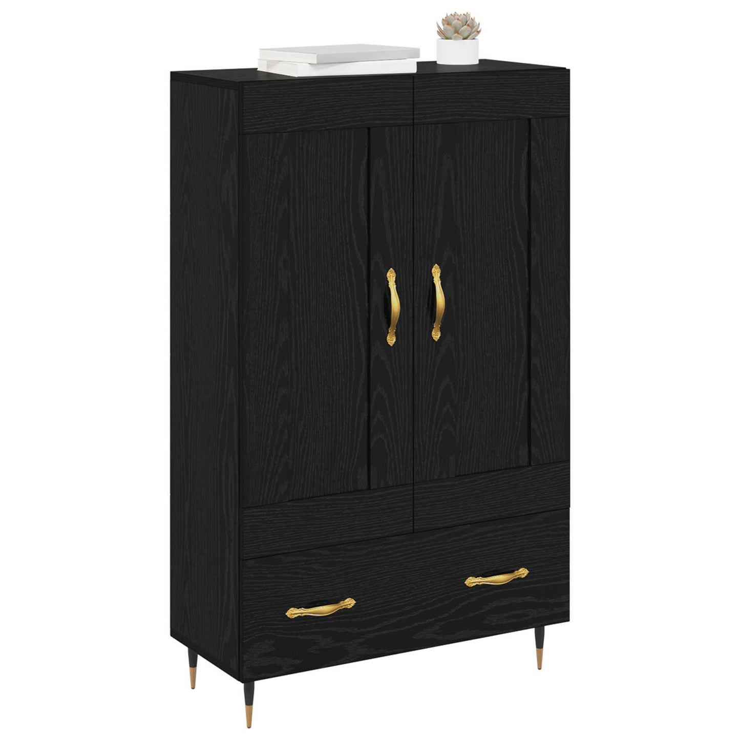 Highboard Black Oak 69.5 x 31 x 115 cm Engineered Wood