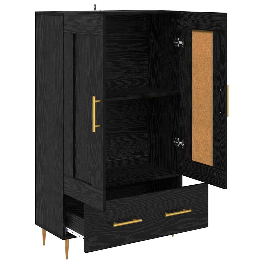 Highboard Black Oak 69.5 x 31 x 115 cm Engineered Wood