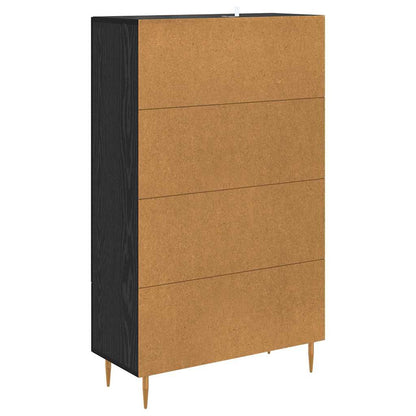 Highboard Black Oak 69.5 x 31 x 115 cm Engineered Wood